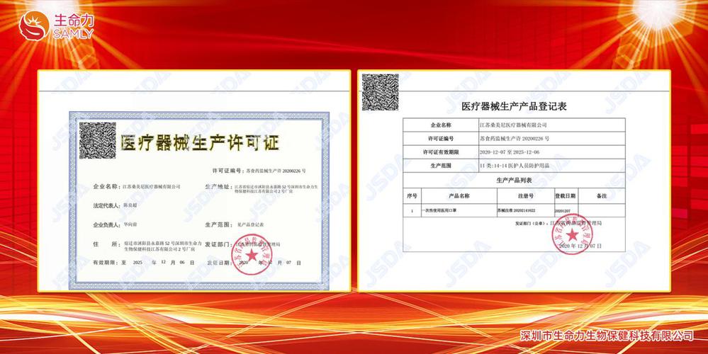 熱烈慶祝生命力桑美尼公司獲得《醫療器械生產許可證》!